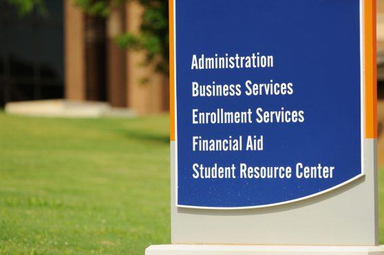 Sign for student related services on campus | Student Enrollment retintion